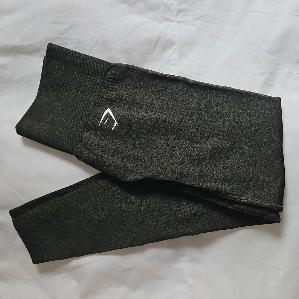 Gymshark Vital Seamless Leggings Women XS Green Nylon Stretch Elastic Waist Yoga